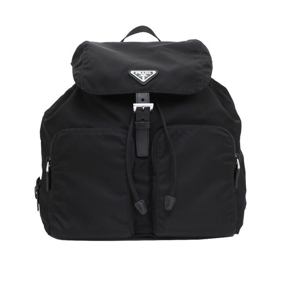 Prada Zainetto Unisex Black Tessuto Nylon Backpack Rucksack - Picture 1 of 8